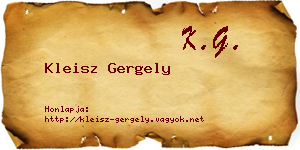 Kleisz Gergely névjegykártya